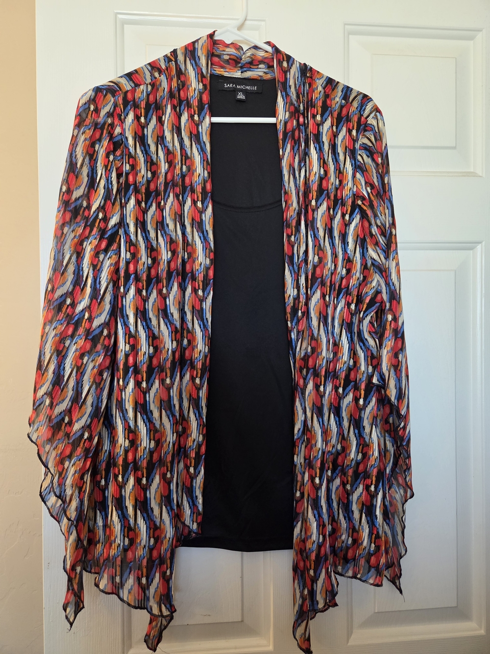 Sara Michelle Multicolor Abstract Open Kimono